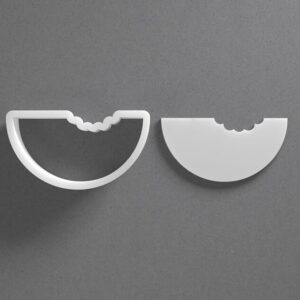 Black Bitten Watermelon Slice Cookie Cutter Mini to Large Bite Mark Fruit Shape for Polymer Clay Jewelry Earring Making Mirrored Pair Set cookie Craft Tool India