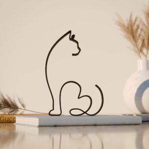 Minimalist Ragdoll Cat Line Art Sculpture 06 Durable Statue India, Ideal Unique Gift for Cat Lovers, Custom Line Art Design, Perfect Home Decor Accent