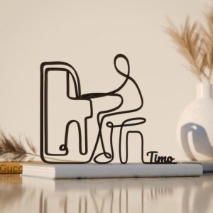 Custom Pianist Line Art Decor Figure Plastic Personalized Gift for Piano Lover Minimal Display for Home Office Studio Shelf Desk Living Space India