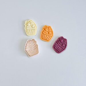 Black Cupcake Cookie Cutter Halloween Ghost Cupcake Cookie Cutter Stamp Set Black Cupcake Fondant Molds for Spooky Baking Cookies Pastry Dough Candy Kitchen Cookie Cutters Set