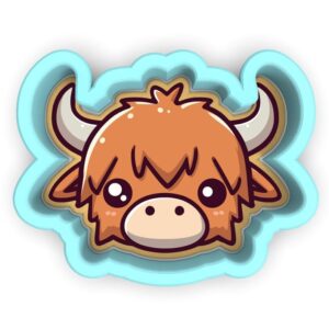 Black Highland Cow Face Cookie Cutter Stamp Stencil Baking Tool for Cookies Fondant Pastry Biscuits Sandwiches Desserts Party Snacks Farm Animal Theme Baking Decoration Kitchen