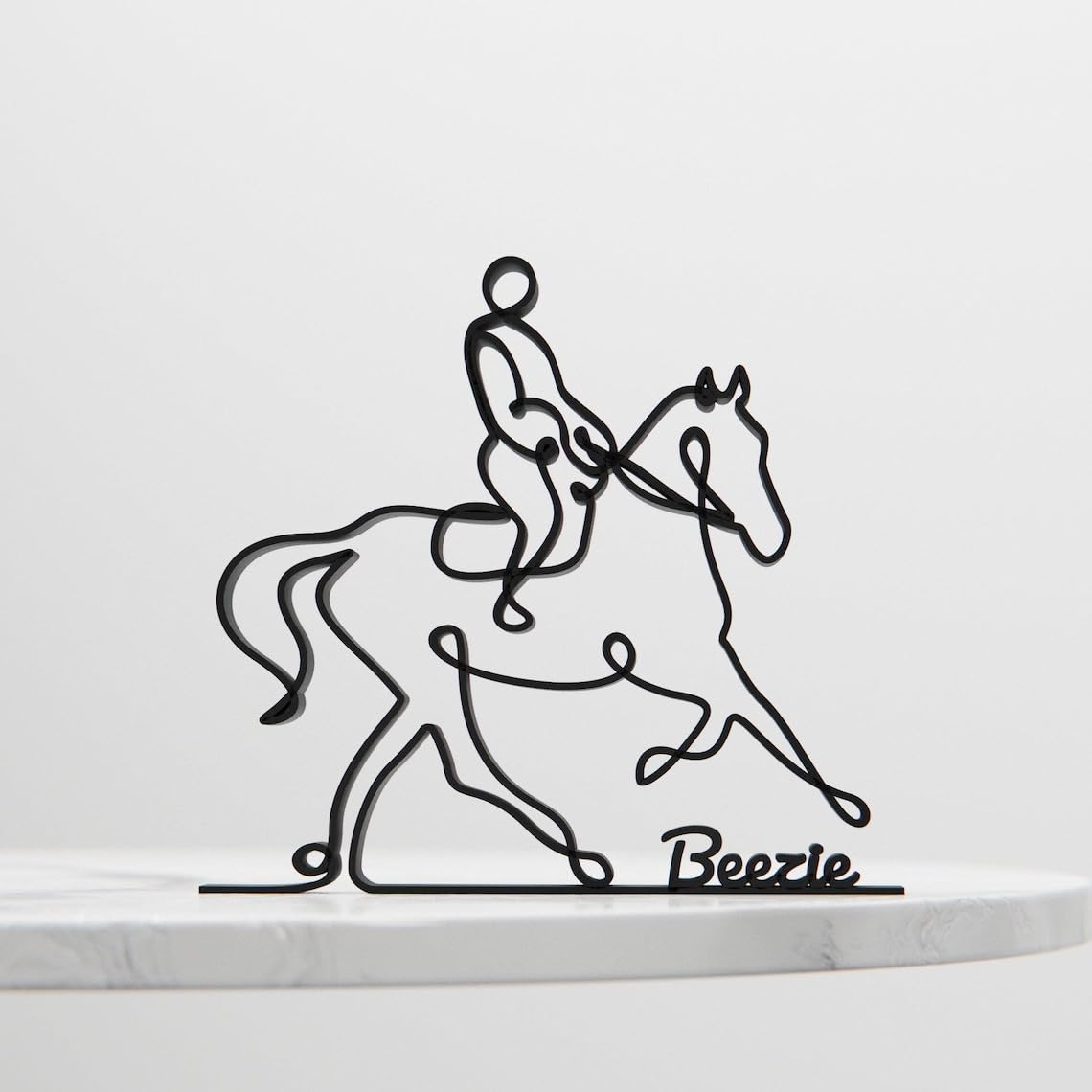 Equestrian Line Art Figure Plastic Decorative Sports Sculpture for Home Office Desk Shelf Table Display Minimalist Horse Rider Art Accent for Sports and Animal Lovers India - Image 4