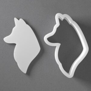 Black cookie Fox Head Animal Silhouette Cookie Cutter Set for Polymer Clay Jewelry Earrings Biscuit Fondant Craft Tool Mirrored Pair Suitable Mini Medium Large Sizes