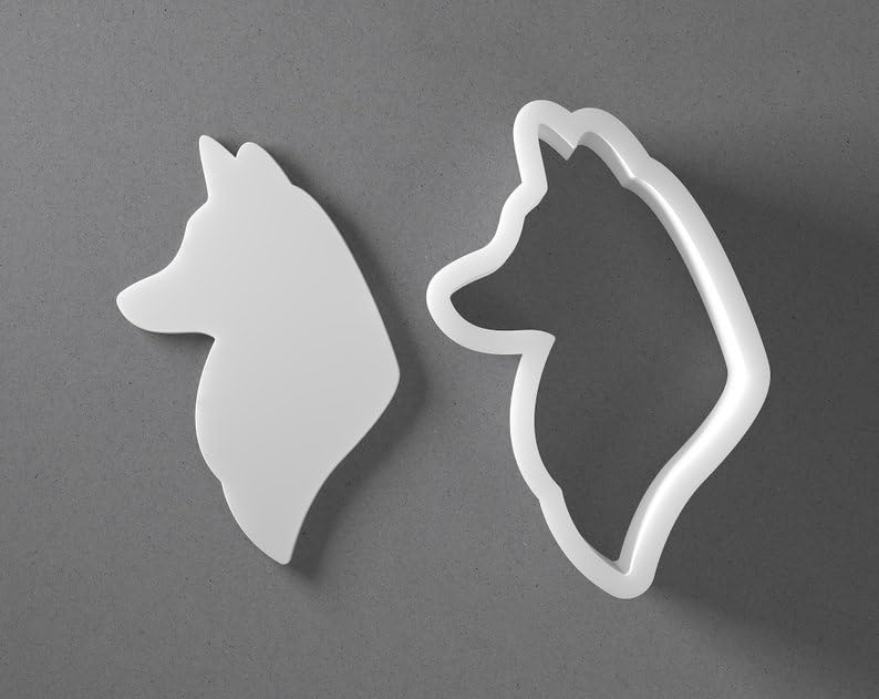 Black cookie Fox Head Animal Silhouette Cookie Cutter Set for Polymer Clay Jewelry Earrings Biscuit Fondant Craft Tool Mirrored Pair Suitable Mini Medium Large Sizes