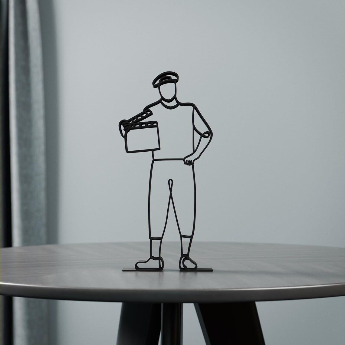 Black Film Director Line Art Figure Creative Cinema Inspired Sculpture Modern Minimal Decor Unique Movie Director Gift Idea Artistic Home Office Studio Desk Display Contemporary Interior Accent - Image 4