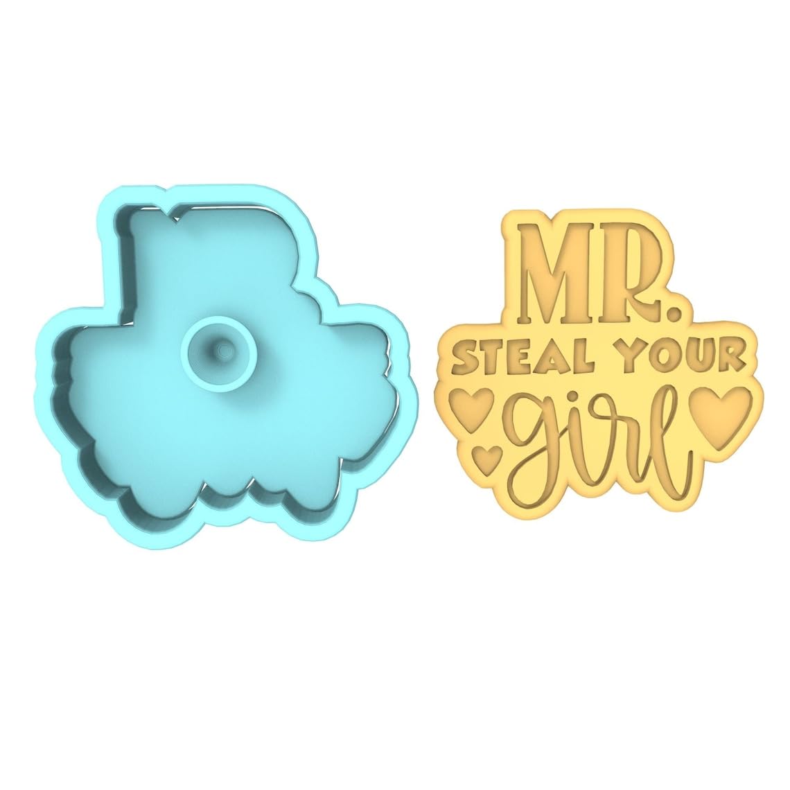 Mr. Steal Your Girl Cookie Cutter Black cookie Stamp and Stencil Set for Fun and Pop Culture Themed Cookies, Humorous Fondant Cutter, Sugar Cookie Mold, Dessert Decorating Supplies Ind - Image 2