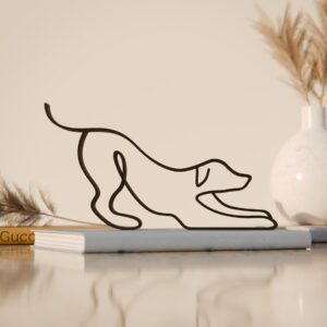 Dog Inspired Line Art Figure Plastic Minimal Animal Decor Statue for Home Office Desk Shelf Modern Interior Gift for Dog Lovers India