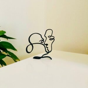Minimalist Kiss Statue Figure: Sculpture for Home Decor, Love, Romance, Happiness, Forever, Family, and Togetherness