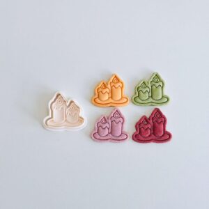 Black Candle Cookie Cutter cookie Halloween Candle Cookie Cutter Stamp Set Melting Candle Fondant Molds for Cookies Pastries Cupcakes Biscuits Dessert Baking Tool for Spooky