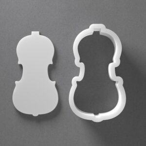 Black cookie Violin Viola Music Instrument Cookie Cutter Set for Polymer Clay Jewelry Earrings Biscuit Fondant Craft Tool Mirrored Pair Suitable Mini Medium Large Sizes for Baking DIY