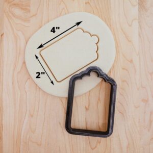 Gift Tag Plaque Rectangle Cookie Cutter India Cookie Mold for Shaping Decorative Cookies Fondant Clay Tags Perfect for Personalized Gift Decorations and DIY Craft Projects