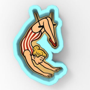 Black Trapeze Girl Cookie Cutter Plastic Fondant Clay Cutter and Stamp for Baking, DIY Crafts, Circus and Party-Themed Treats, Cake Decoration, and Creative Trapeze Girl Projects
