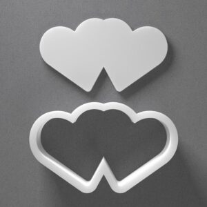 Black Double Heart Cookie Cutter From Mini To Large Polymer Clay Jewelry Earring Cutter Tool Mirrored Pair Set cookie Shape for Baking Fondant Biscuit Craft Modeling Made in India