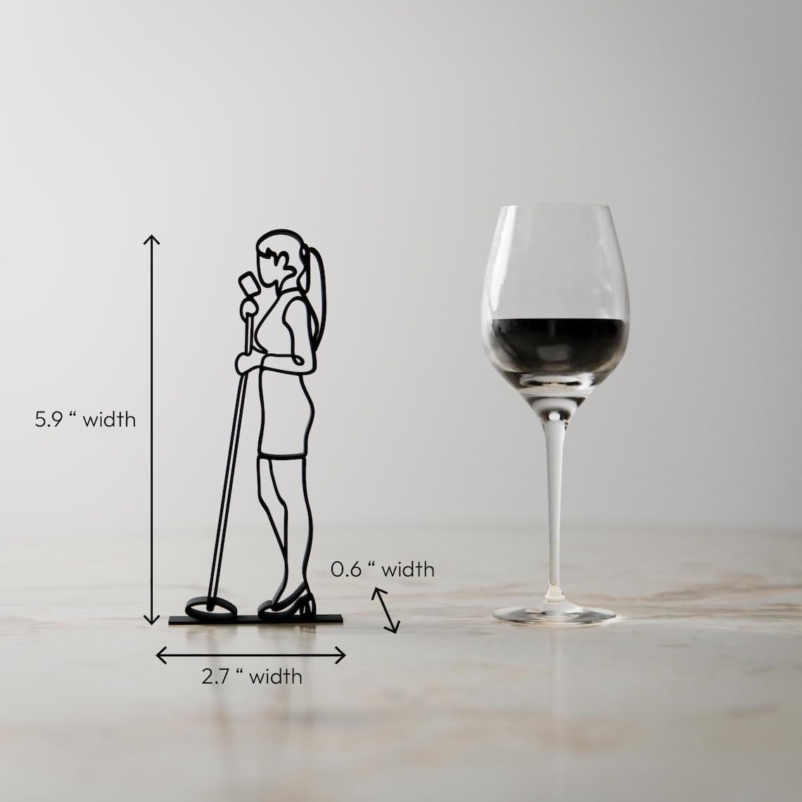 Minimalist Woman Vocalist Sculpture - Unique Line Art Home Decor, Singer Figurine, Elegant Minimalist Decoration for Music Lovers, Vocalist Tabletop Showpiece, Artistic Gift for Women Singers - Image 3