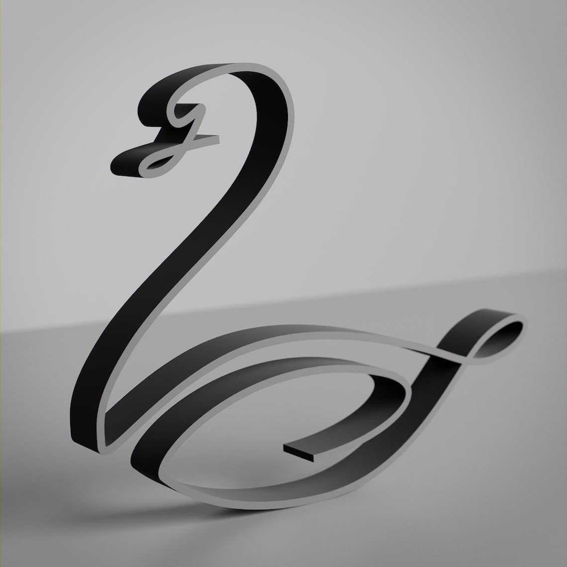 Personalized Swan Plastic Minimalist Line Art Sculpture Custom Name Nature Decor Figure for Home Office Desk Shelf Thoughtful Gift for Bird Lover - Image 3