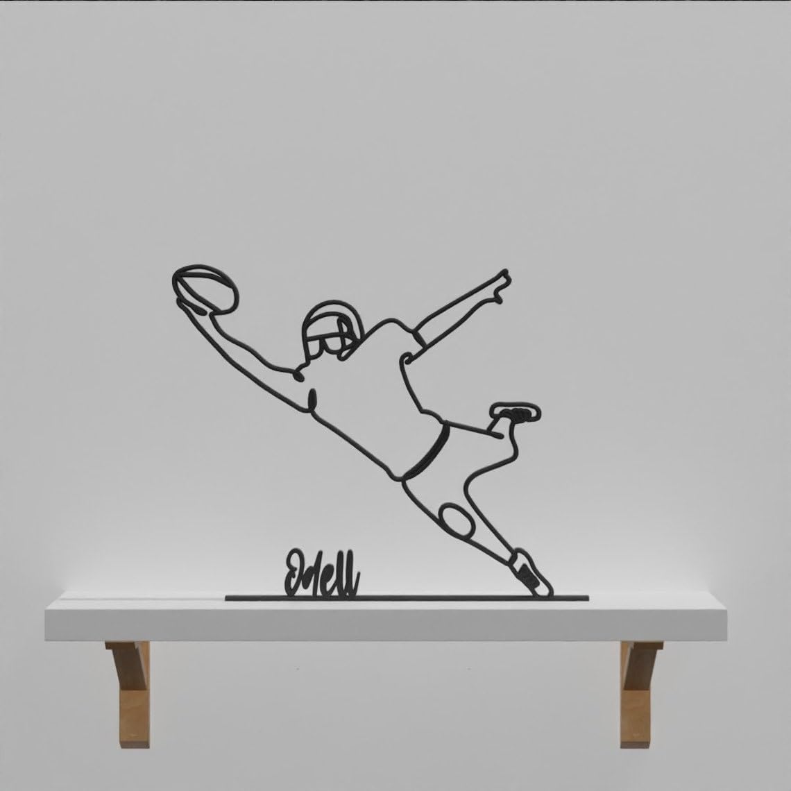 Handmade India Statue American Football Player Figurine Unique Sports Art Decor for Shelf Home or Office Custom Gift Idea for Fan Coach or Athlete Football Theme Sculpture - Image 7