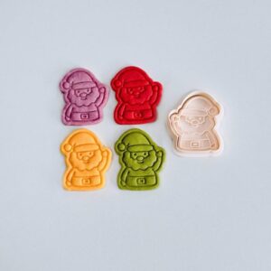Black Santa Claus Cookie Cutter cookie Classic Christmas Santa with Beard Cookie Cutter Stamp Set Fondant Molds for Cookies Pastries Cupcakes Biscuits Dessert Baking Tool for Holiday