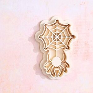 Spider on a web cookie cutter set for baking Halloween cookies spooky fondant cake toppers haunted house party treats kids holiday activities seasonal crafts and creepy decoration