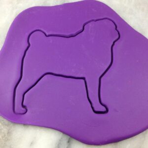 Black Pug Standing Cookie Cutter Plastic Outline Stamp with Sharp Edges for Baking Dog-Shaped Sugar Cookies Fondant Pastries Biscuits Pet-Themed Cake Decorating Tool India