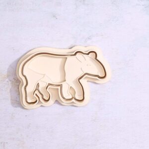 Tapir cookie cutter set for making shortbread cookies fondant biscuits sugar paste chocolate treats cake toppers baking tools for jungle safari animal theme party school craft