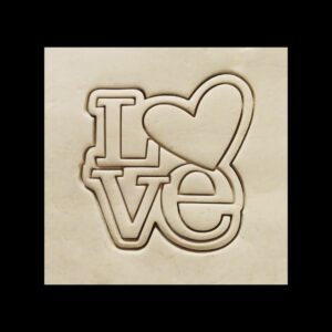 Love Word Shape Black Cookie Cookie Cutter for Valentines Day Wedding Anniversary Engagement Party Baking Decoration Romantic Theme Biscuit Making Tool for Celebration Dessert Table