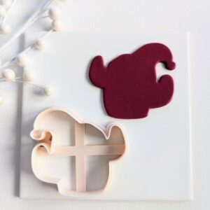 Christmas Cactus with Santa Hat Cookie Cutter for Holiday Baking and Crafts Large Polymer Clay Cutter for Fondant Clay Cookies Earrings Ornaments Tags and Festive Christmas Decorations