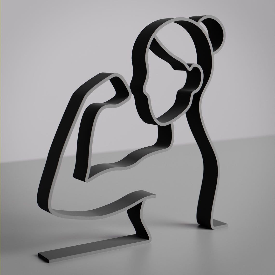 Feminist Inspired Line Art Figure Plastic Minimal Modern Decor Statue for Home Office Desk Shelf Interior Art Display Thoughtful Gift India - Image 3