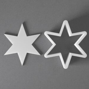 Black cookie Six Pointed Star Cookie Cutter From Mini To Large Star Shape Baking Tool For Cookies Biscuits Fondant Dough Clay Jewelry Making Earring Craft Decorating Party Baking