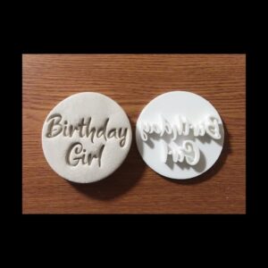Black Birthday Girl Cookie Embosser Stamp Cookie India Celebration Cupcake Topper Tool for Custom Party Treats Decorative Cookies Kids Theme Desserts Festive Snacks and Personalized