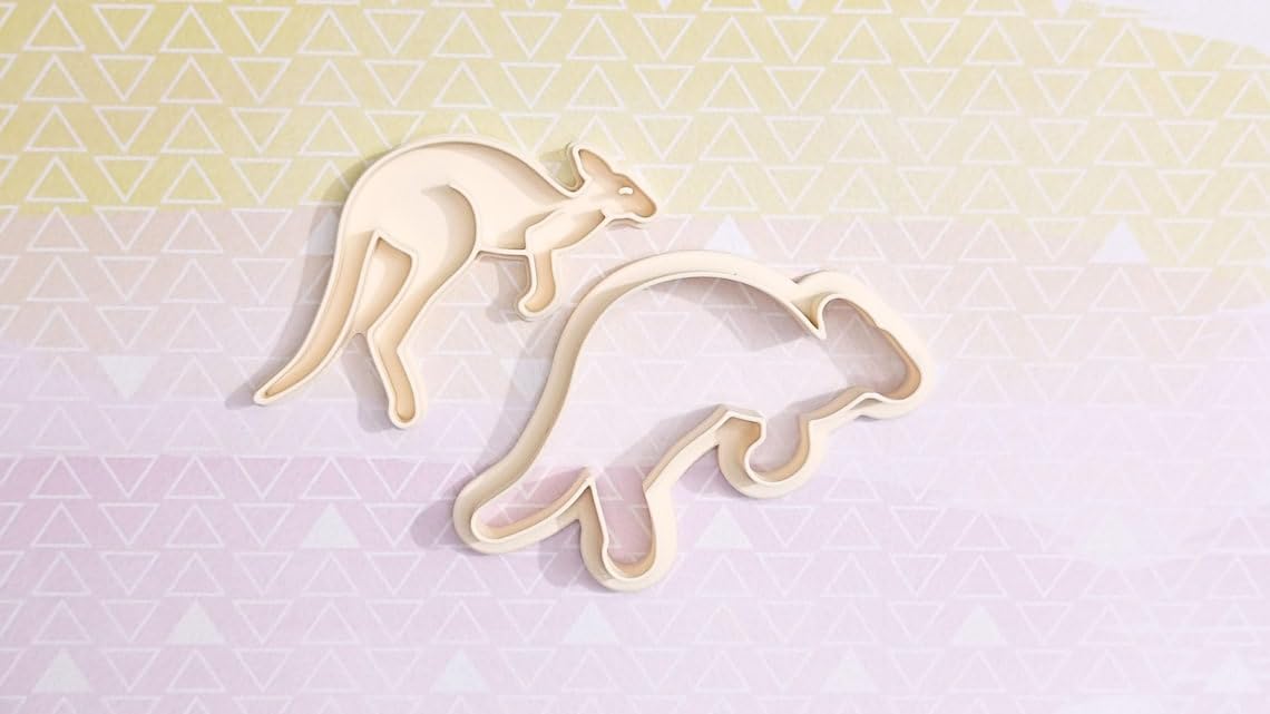 Kangaroo Cookie Cutter Set for Baking Biscuits Sugar Cookies Fondant Pastry Dough Cake Decoration Animal Theme Treats for Kids Birthday Australia Party Favors and Homemade Gifts - Image 2
