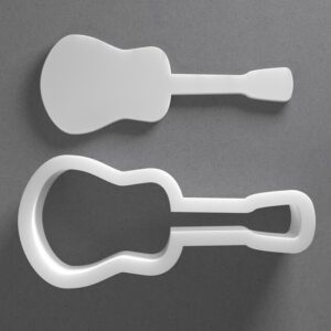 Acoustic Guitar Cookie Cutter Musical Instrument Shape Baking Tool for Cookies Biscuits Fondant Dough Clay Jewelry Making Earring Craft Decorating Party Baking and Home Use