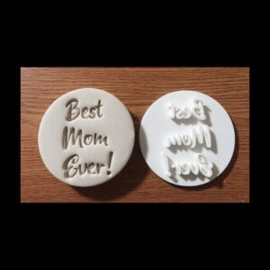 Mom Ever Black Cookie Embosser Stamp for Cupcakes and Cookies Personalized Baking Tool Perfect for Mother�s Day, Birthdays, and Special Celebrations