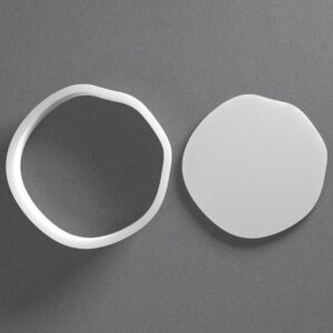 Black Irregular Circle Cookie Cutter Organic Pebble Shape for Baking Fondant Biscuit Clay Jewelry Earrings Craft Tool Mirrored Pair Set Reusable Kitchen Party Decor Gift