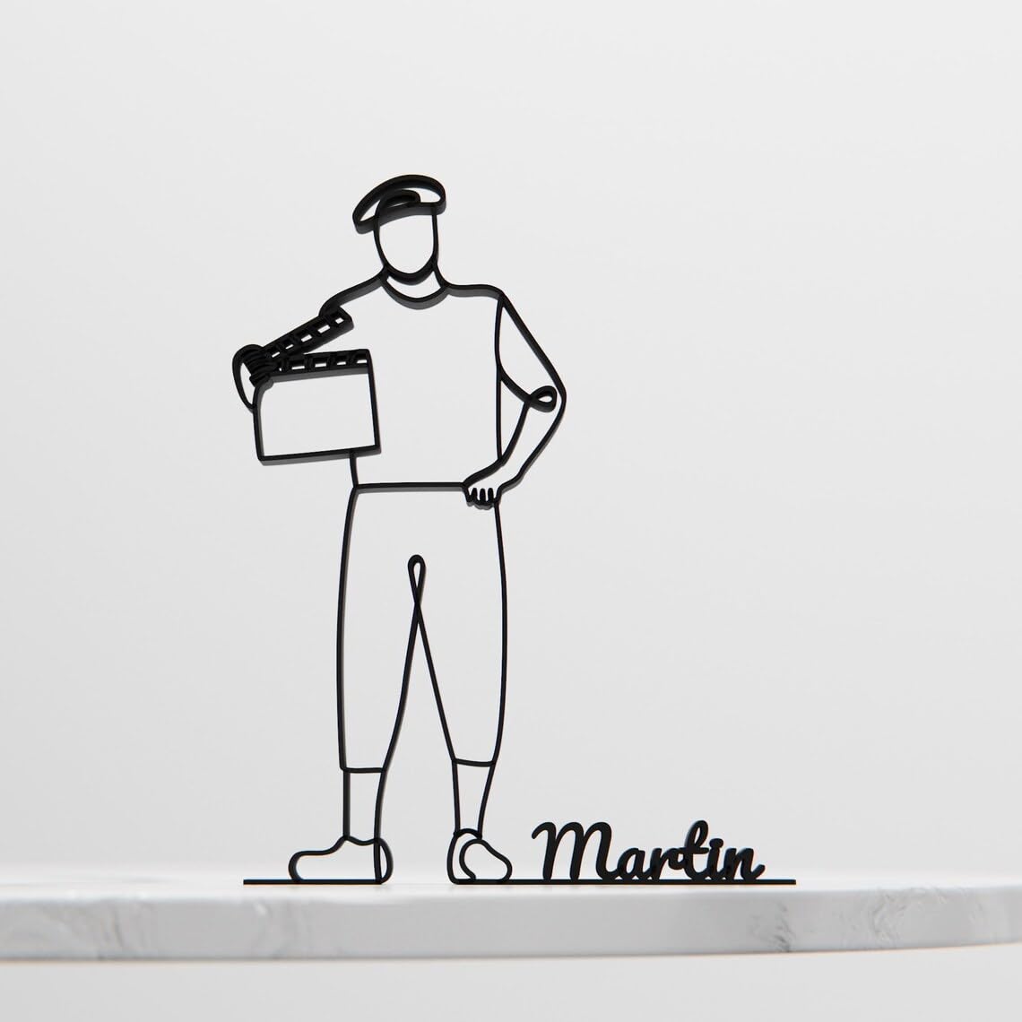 Black Film Director Line Art Figure Creative Cinema Inspired Sculpture Modern Minimal Decor Unique Movie Director Gift Idea Artistic Home Office Studio Desk Display Contemporary Interior Accent - Image 5
