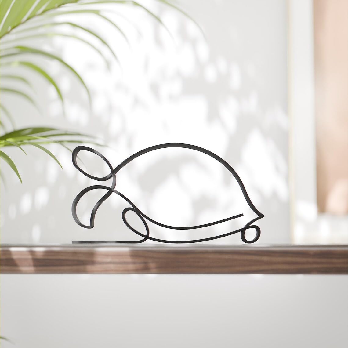 Elegant Turtle Line Art Statue Sculpture, Unique Turtle Lover Gift Idea, Minimalist Home Decor Accent, Custom Line Art Figure for Animal Enthusiasts, Durable Statue Design - Image 2