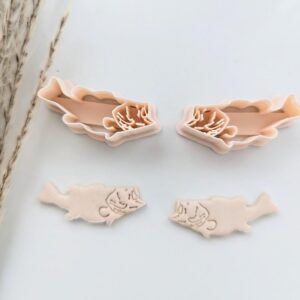 Largemouth Bass Earring Imprint Cutter for Polymer Clay Jewelry Making Fish Shape Clay Cutter for Bass Themed Earrings DIY Craft Tool for Clay Art Accessories and Handmade Designs