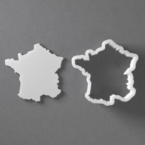 Black France Cookie Cutter Set Mini to Large Size Country Map Outline Shape Polymer Clay Jewelry Earring Cutter Tool for Handmade Accessories Baking Fondant Craft Mirrored Pair Design