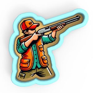 Duck Hunting Shotgun Cookie Cutter Black cookie Stamp and Stencil Set for Hunting, Outdoor, and Sports-Themed Baking, Sugar Cookie Mold, Fondant Cutter, Baking Decoration Tools for Kid