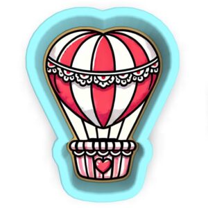 Black Hot Air Balloon Heart Cookie Cutter Stamp Stencil Baking Tool for Romantic, Adventure, Valentine�s Day, Birthday, and Holiday Theme Cookies Fondant Pastry Biscuits Sandwiches Dess