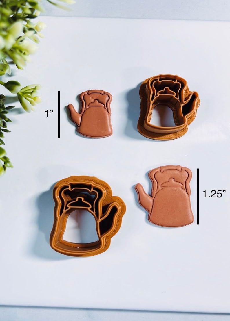 Kettle Pot Water Heater Polymer Clay Earring Cutter India Cookie Fall Clay Cutter Tool Mold for Jewelry Making Biscuit Fondant Cutter DIY Crafts Kitchen and Cozy Home Accessories