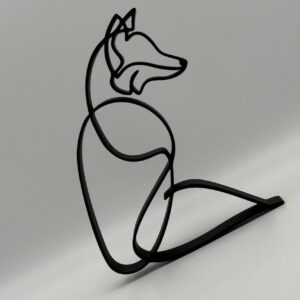 India Statue Line Art Fox Sculpture Unique Minimalist Tabletop Ornament for Home Office or Living Room Decor Perfect Housewarming Gift and Artistic Decorative Accent