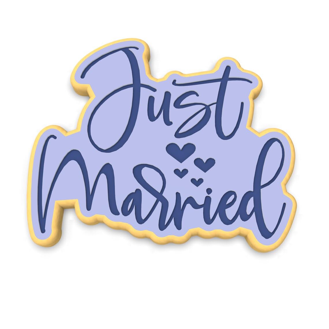 Black Just Married Cookie Cutter Plastic Outline Stamp and Stencil for Wedding, Engagement, Bridal Shower, and Anniversary Cookies Fondant Pastry Biscuit Decorating Tool India