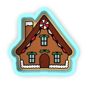 Gingerbread House Cookie Cutter Black cookie Stamp and Stencil Set for Holiday Cookies, Festive Christmas House Fondant Cutter, Sugar Cookie Mold, Dessert Decorating Supplies India