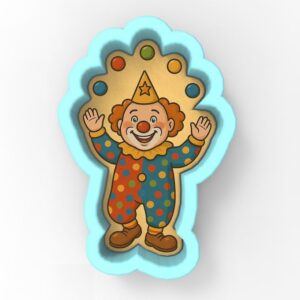 Black Circus Clown Juggling Cookie Cutter Plastic Fondant Clay Cutter and Stamp for Baking, DIY Crafts, Circus-Themed Party Treats, Cake Decoration, and Creative Clown Projects