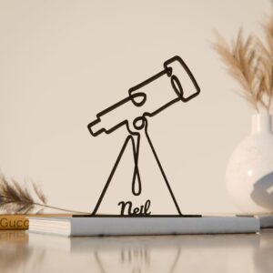 Telescope Inspired Line Art Figure Plastic Astronomy Decor Statue for Home Office Desk Shelf Display Minimal Modern Art Gift for Science Lovers Daily Spaces India