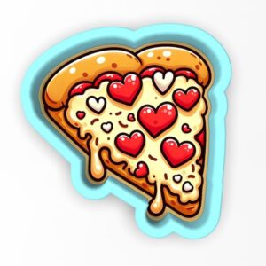 Black Pizza Slice Heart Cookie Cutter Stamp Stencil Baking Tool for Fun, Romantic, Valentine�s Day, Birthday, Party, Pizza Lovers, Holiday Theme Cookies, Fondant, Pastry, Biscuits, Sand