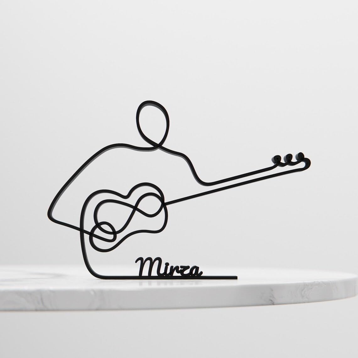 Black Tar Player Plastic Line Art Sculpture Stylish Musician Decor Artistic String Instrument Figure Modern Home Office Table Shelf Display Minimal Interior Artwork India - Image 4