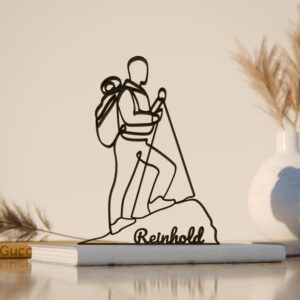 Personalized Mountaineer Plastic Line Art Figure for Adventure Lovers Personalized Mountain Climber Sculpture Custom Minimalist Home Decor Personalized Hiking Artwork Gift Outdoor Enthusiasts India