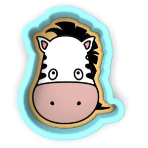 Black Zebra Face Cookie Cutter Plastic Stamp and Stencil for Safari, Jungle, and Animal-Themed Cookies, Birthday Parties, Fondant Pastry Biscuit Decorating Tool India