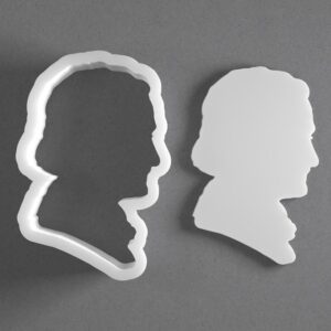 Black cookie Edgar Allan Poe Cookie Cutter Author Literary Figure Shape for Polymer Clay Jewelry Earrings Biscuit Fondant Craft Tool Mirrored Pair Suitable for Mini Medium Large Use